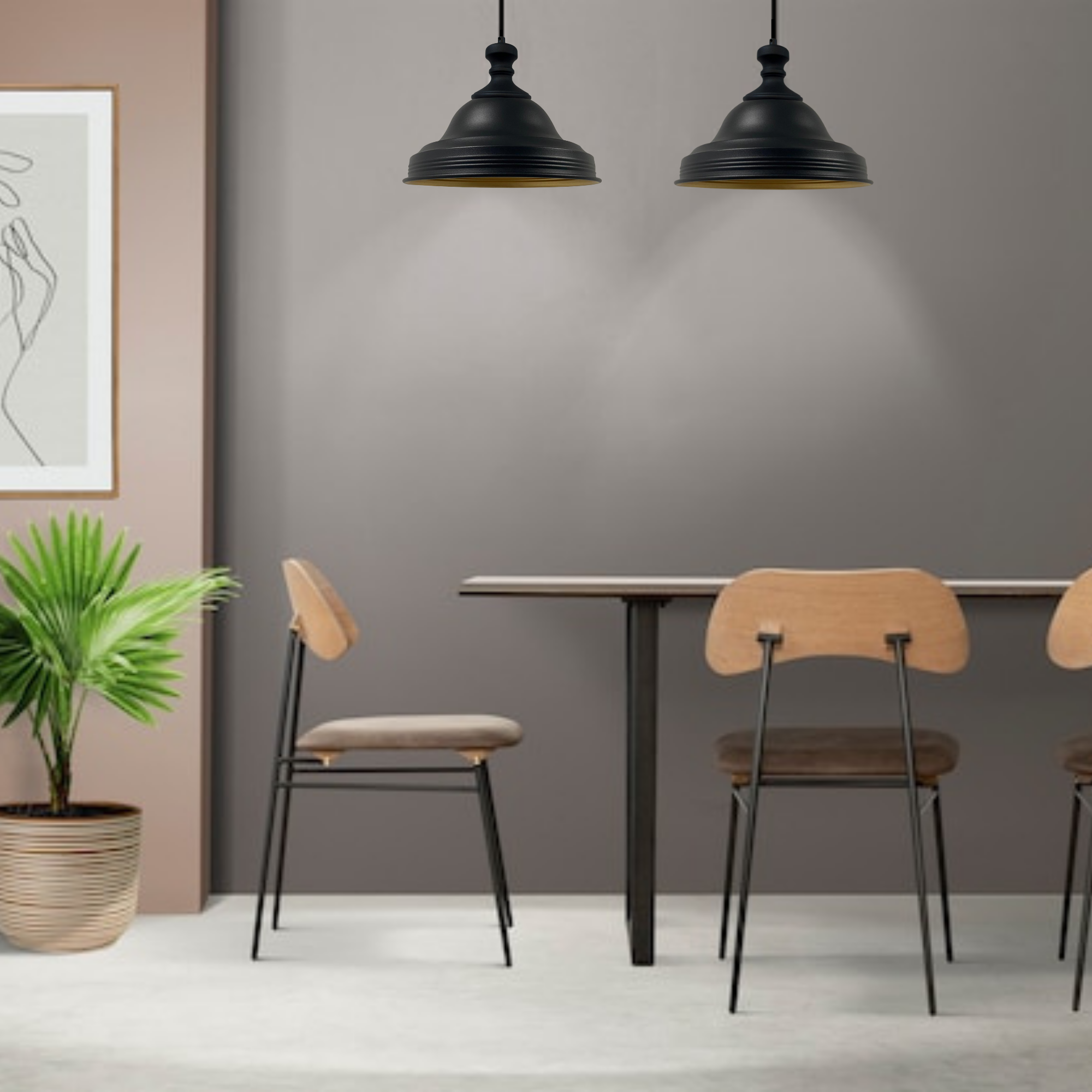 Bamyum Ulmete-Knob Industrial Vintage Metall, Hängelampe